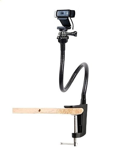 25 inch Flexible Desktop Jaw Long Arm Clamp Clip Mount Holder for Logitech Brio 4K, C925e,C922x Webcam