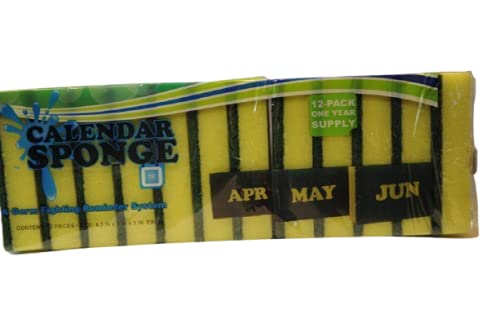 CALENDAR SPONGE | Monthly Sponge for Your Kitchen | Never Forget to Change Your Sponge Again | 12 Pack