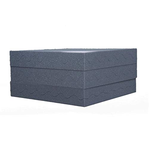 Convoluted 2 Inch 12" W x 12" L Egg Crate Panels Acoustic Foam Sound Proof Wall Tiles, 6 Pack Gray