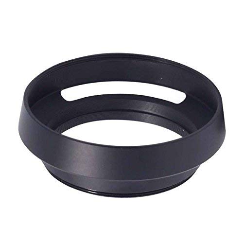 77mm Vented Curved Metal Lens Hood Compatible Fuji/Sony/Canon/Leica - Black Color