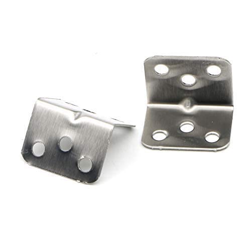 Pxyelec Stainless Steel Right Angle Code Corner Brace Joint Bracket Angle, 6 Hole, 36mm x 28mm x 1.0mm (Thick), Pack of 20 36mm x28mm x1.0mm
