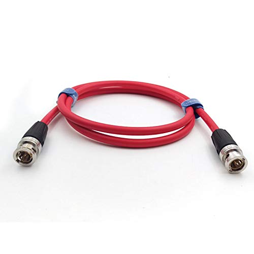 SZJELEN 12G 75 ohm HD-SDI Video Coaxial Cable Neutrik BNC to BNC for 4K Video Camera,50cm (Red Cable) Red Cable