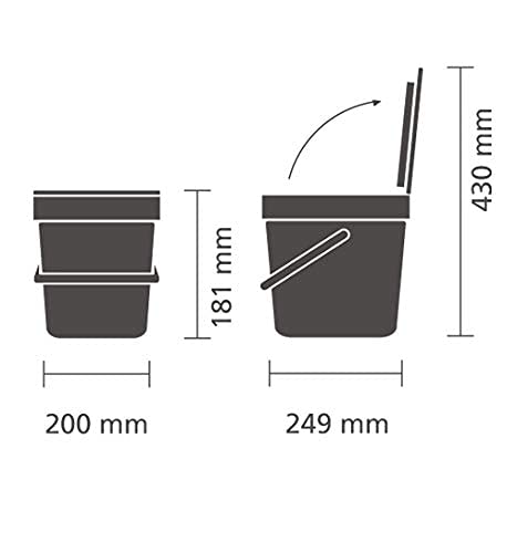 Brabantia 109720 Waste Bin, 6 L, Gray 1.6 Gal / 6L