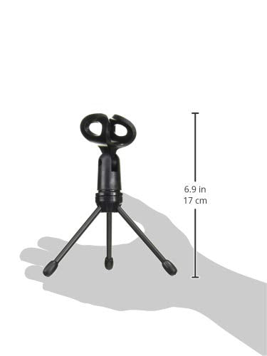 Gator Frameworks Mini Tripod Desktop Microphone Stand with Clip for Wired Mics and Collapsible Legs (GFW-MIC-0250)
