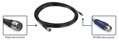 TRENDnet Low Loss Reverse SMA Female to N-Type Male Weatherproof Connector Cable (8M, 26.2ft.), TEW-L208 SMA-Female to N-Male 26.2 ft