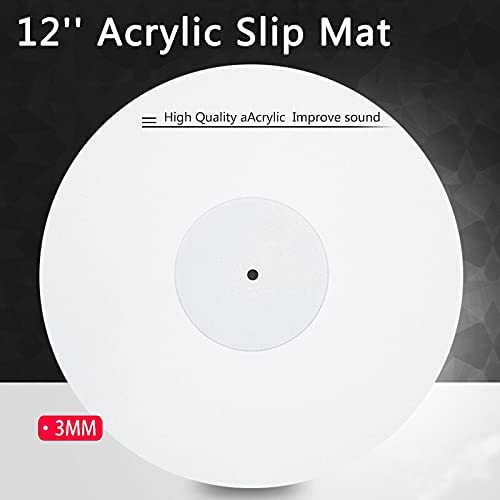 sdroceRyaM Turntable Mat，12'' Acrylic Slipmat for Vinyl LP Record Players，High-Fidelity Audiophile Acoustic Sound Support，3mm