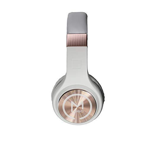 Morpheus 360 Bluetooth Headphones, Wireless Headphones Over Ear, Wireless Headset with Microphone, White with Rose Gold Accents, Comfortable Design HP5500R