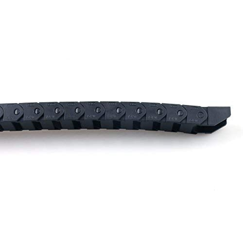 URBEST 15mm x 20mm Black Plastic Flexible Nested Semi Closed Drag Chain Cable Wire Carrier 1M for Electrical Machines 15x20mm