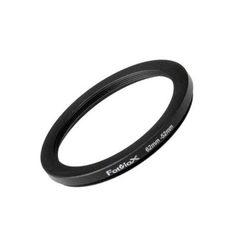 Fotodiox Metal Step Down Ring, Anodized Black Metal 62mm-52mm, 62-52 mm 62-52mm Adapter