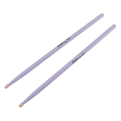 Origlam 2Pcs 5A Drum Sticks, 5A Maple Wood Drumsticks, Non-Slip Drum Sticks, 5A Wood Tip Maple Wood Drumstick For Kids Students and Adults (Purple)