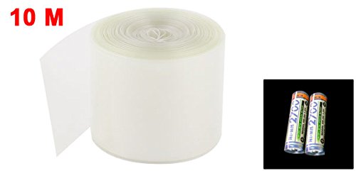 uxcell 50mm Width PVC Heat Shrink Tubing Tube Clear 10Meter for 2 x 18650 Batteries