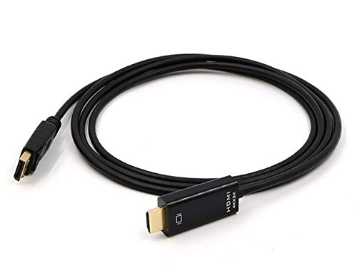 4K DisplayPort to HDMI Cable,Yiany Gold-Plated DP Male to HDMI Male Audio Video Cable for Lenovo, HP, DELL, GPU, AMD, ASUS, 6 Feet, Black