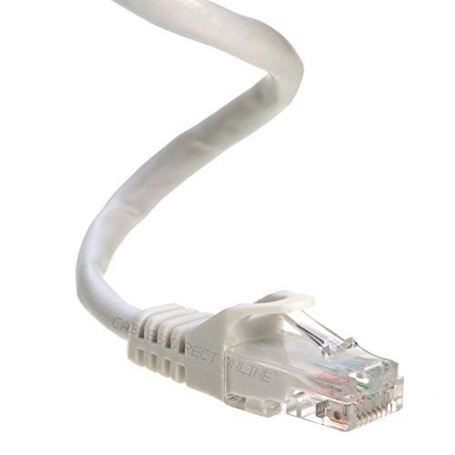 Cables Direct Online Snagless Cat5e Ethernet Network Patch Cable White 20 Feet 20ft