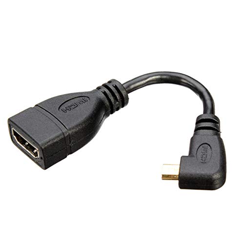 Chenyang Left Angled 90 Degree Micro HDMI Male to HDMI Female Adapter 4K Cable 10cm