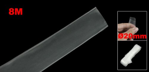 uxcell Ratio 2:1 20mm Dia Clear Polyolefin Heat Shrinkable Tube 8M 26.2Ft