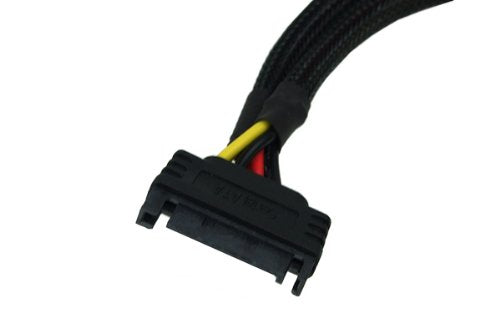 Phobya SATA Power Y Cable with Black Sleeving (15cm / 6 inch Length)