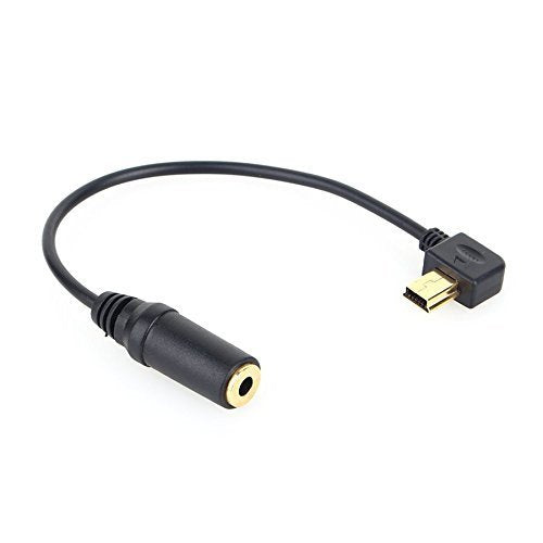3.5mm Microphone Adapter Cable for GoPro HERO3 HERO3+ HERO4 and Other Mini USB 10Pin Port Camera,Gold Plating Interface Port for Stereo Recording and Internal Circuit Board,