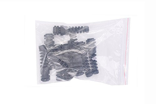 Tusrai 10pcs IP68 Waterproof M22 PG16 Cable Gland Connector Flex Spiral Strain Relief Protector with Lock Nut Rubber Washer for 10-14mm Wire Thread