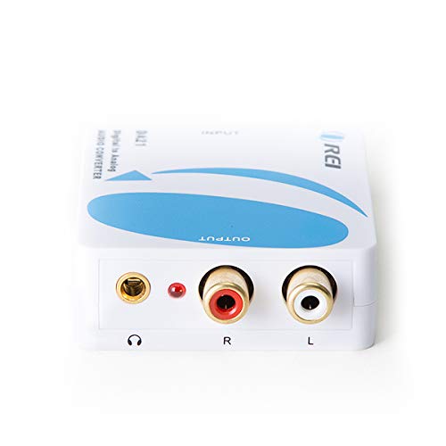 OREI Digital to Analog Audio Converter - Optical SPDIF/Coaxial to RCA L/R with 3.5mm Jack Support Headphone/Speaker Output DA21 Digital to Analog Converter