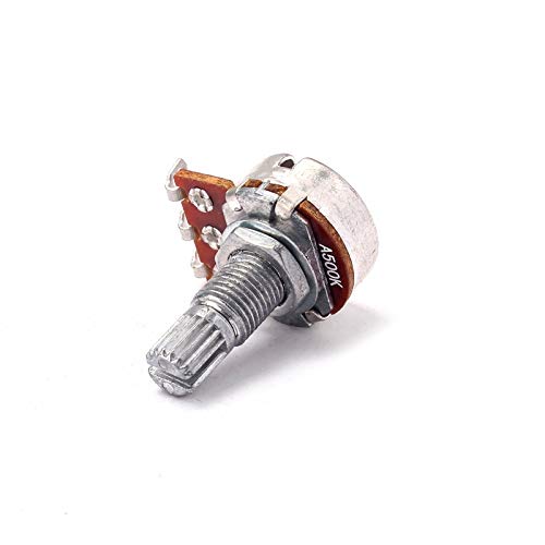 Alnicov Mini Guitar Potentiometers Pots A500K Long Split Shaft Tone Volume Audio Control for Electric Guitar Bass