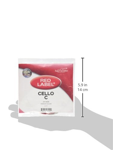 Super Sensitive Red Label 6145 Cello C String, 3/4