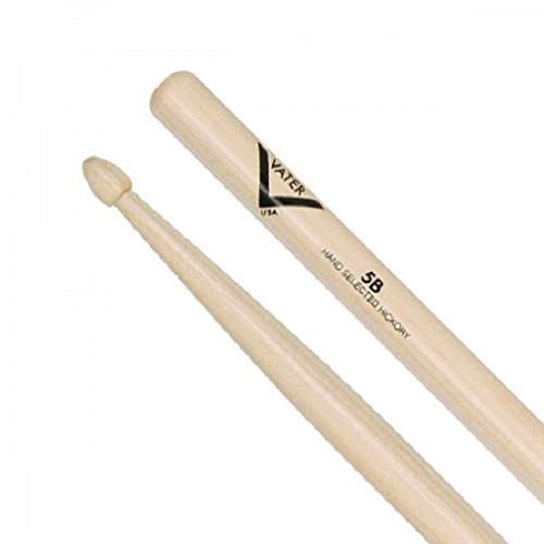 Vater 5B Wood Tip Hickory Drum Sticks, Pair