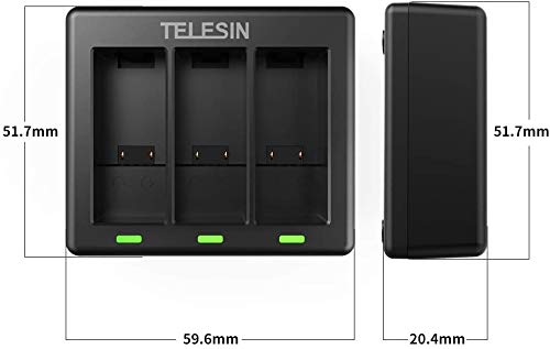 [AUSTRALIA] - TELESIN 3 Channel Triple Battery Charger with 2-Pack Replacement Batteries withType-C Cable for GoPro Hero 9 Black, Fully Compatible with Go Pro 9 Original Charger and Battery (Single Charger) Single charger 