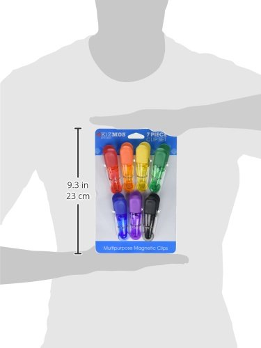 Kizmos Magnetic Multipurpose Bag Clips, Set of 7, Multicolored