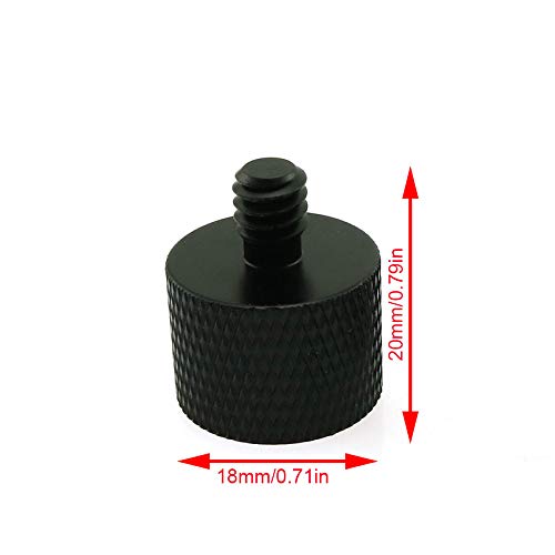 DTTRA 2 Pieces Black Metal 1/4 to 5/8 Male Tripod Screw Adapter Conversion Connector for Microphone Stand Threads Camera and Camera Monitor