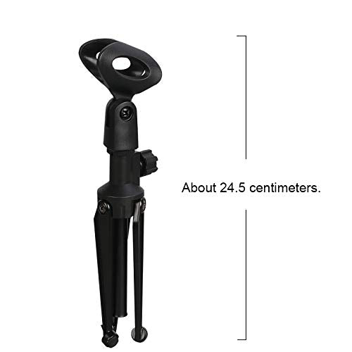 [AUSTRALIA] - Depusheng Desktop Microphone Tripod Foldable Microphone Stand Holder Adjustable Mic Clip Mount Shock for Table Karaoke Microphones 