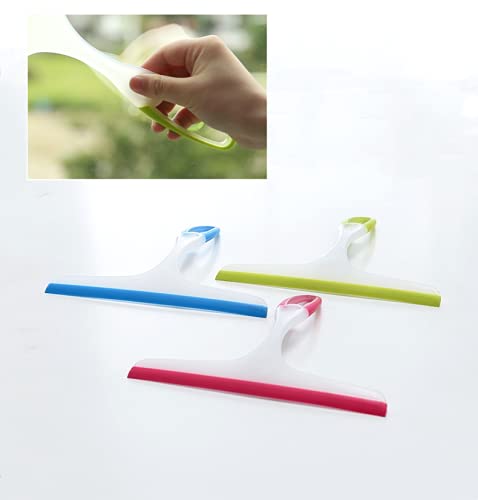 3 pcs Silica Gel Window Squeegees,Shower Squeegees for Bathroom,Glass Screen Cleaning,Rubber Blade,Glass Tabletop Cleaning Scraper