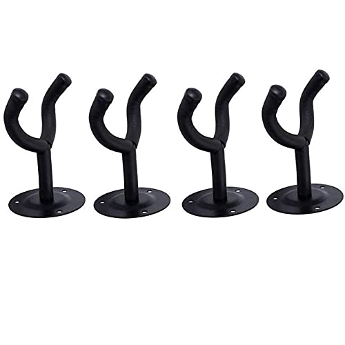Coycoye 4 Pcs Guitar Wall Mount,Wall Hangers Hook Holder Stand for Acoustic, Bass,Premium Guitar Hooks Perfectly Displayed in Music Retail Stores/Bedrooms/Bars,Black