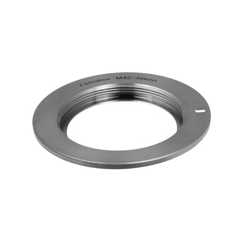 Fotodiox Chrome Lens Mount Adapter (Type 2), M42 (42mm x1 Thread Screw) Lens to Nikon Camera, for Nikon D1, D1H, D1X, D2H, D2X, D2Hs, D2Xs, D3, D3X, D3s, D4, D100, D200, D300, D300S, D700, D800, D800E, D40, D50, D60, D70, D70S, D80, D40X, D90, D3000, D...