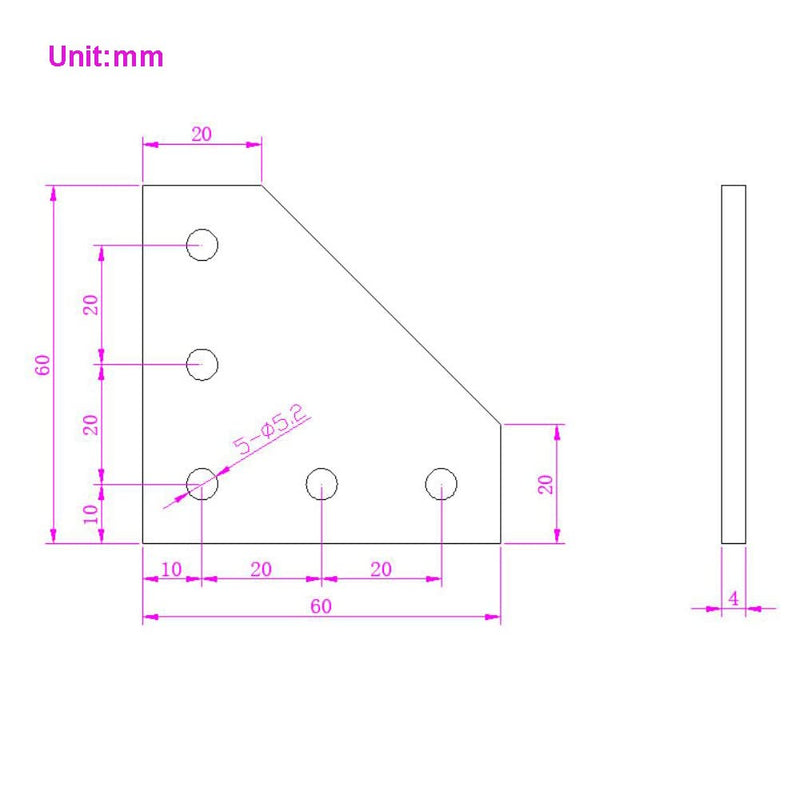 Befenybay 4PCS/Set Corner Bracket Plate with 20PCS M5x8mm Screws and 20PCS M5 T Nuts, 5-Hole Tee Outside Joining Plate for 2020 Series Aluminum Profile 3D Printer Frame (Silver L-4 with Screw) Silver L-4 with Screw