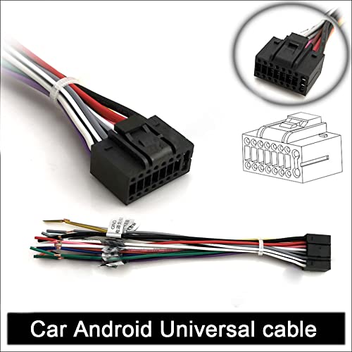 for Android Car Radio Stereo Power Cable RCA Video Audio CAM in Adapter USB Cables GPS Antenna Aftermarket Android Radio Accessory Harness Kit Set 16pin Test Power on Cable Radio Accessories Set with 16PIN Cable