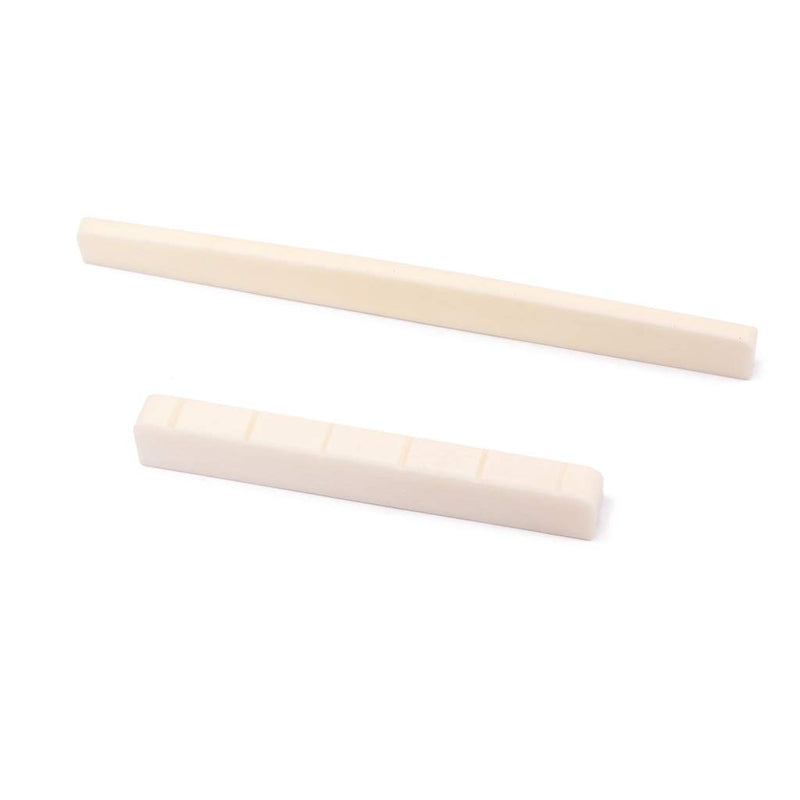 Alnicov Durable Buffalo Bone Bridge Nut Saddle for 6 String Acoustic Guitar Parts