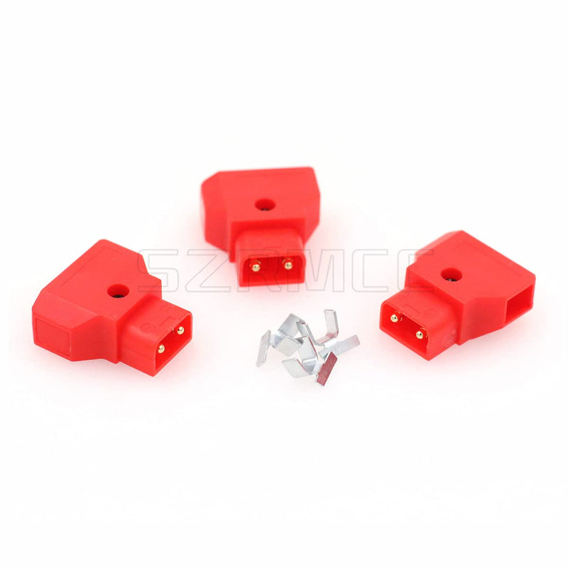 SZRMCC V-Mount Gold Mount Battery Anton-Bauer IDX PowerTap Kit D-tap P-tap Male Plug Connector for ARRI RED Camcorder DSLR Camera Power Cable DIY (Red, 3Pcs) 3Pcs Dtap Male Plug