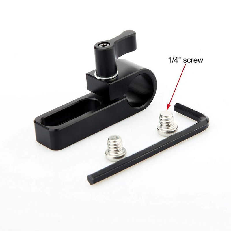 NICEYRIG 15mm Single Rod Holder with Counter Bore, Camera Rod Rail Extension EVF Mount for Cage/Plate/Handle [ Pack of 2 ]