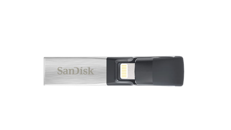 SanDisk iXpand Flash Drive 128GB for iPhone and iPad, Black/Silver, (SDIX30C-128G-GN6NE)