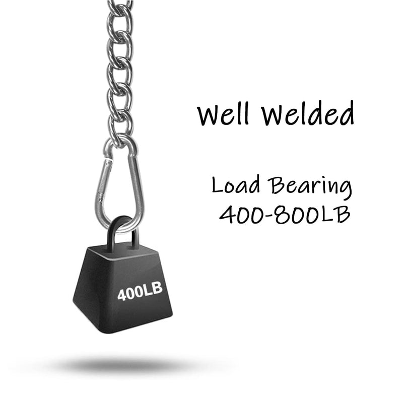 Uenede 2PCS 24" Length Stainless Steel Hanging Chair Chain with 4 Carabiners Load Bearing 400-800LB