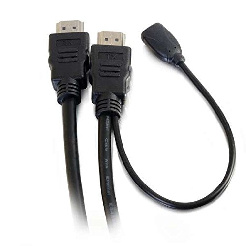 C2G HDMI Cable, 4K, High Speed HDMI Cable, Built-in Power Inserter, 60Hz, 6 Feet (1.82 Meters), Black, Cables to Go 56790