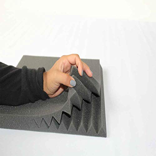[AUSTRALIA] - Mybecca 12 PACK Acoustic Foam Wedge Soundproofing Wall Tiles 12" X 12" X 1", Charcoal 
