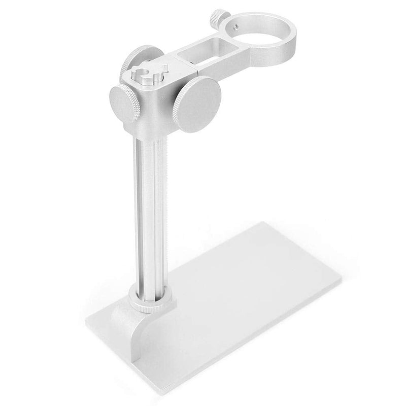 Microscope Stand, Aluminum Alloy Universal Adjustable Base Stand Holder Desktop Support Bracket, for 32-34mm in Diameter USB Digital Endoscope Microscope, Microscope Holder Accessory(White)