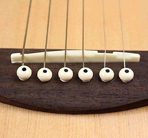 9 PCS Acoustic Guitar Bridge Pins, Including 6 String Guitar Nut 1 Set of Guitar Saddle Parts and guitar bridge pin puller, The Guitar Parts And Accessories Perfectly Restore The Pure Tone
