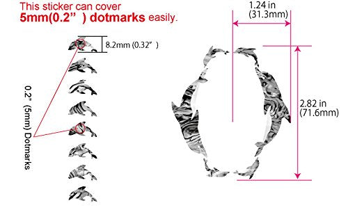 Inlay Sticker Decal for Ukuleles - Dolphines Fretboard Markers & Rosette - Abalone Blue