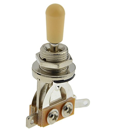 Chrome 3 Way Electric Guitar Pickup Toggle Switch with Cream Tip Knob Cap Chrome