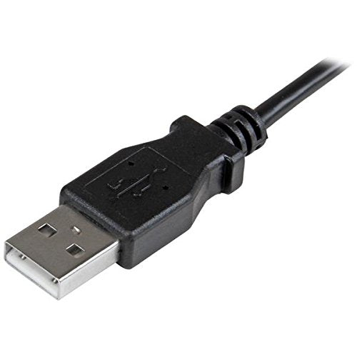 StarTech.com 2m 6 ft Micro-USB Charge-and-Sync Cable - Right-Angle Micro-USB - M/M - USB to Micro USB Charging Cable - 24 AWG (USBAUB2MRA) Black 2m / 6.5 ft Right Angled Connector