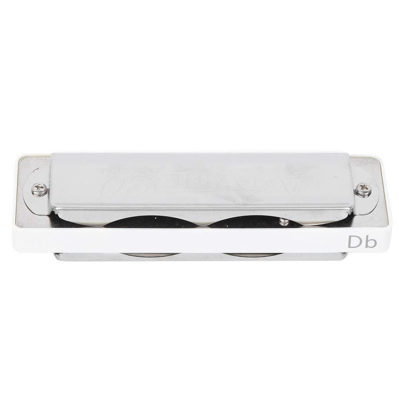 Blues Harmonica 10 Holes,Mouthorgan Db Key ABS Resin Stainless Steel Bright And Transparent Color Professional Beginner Wind Instrument(white) white