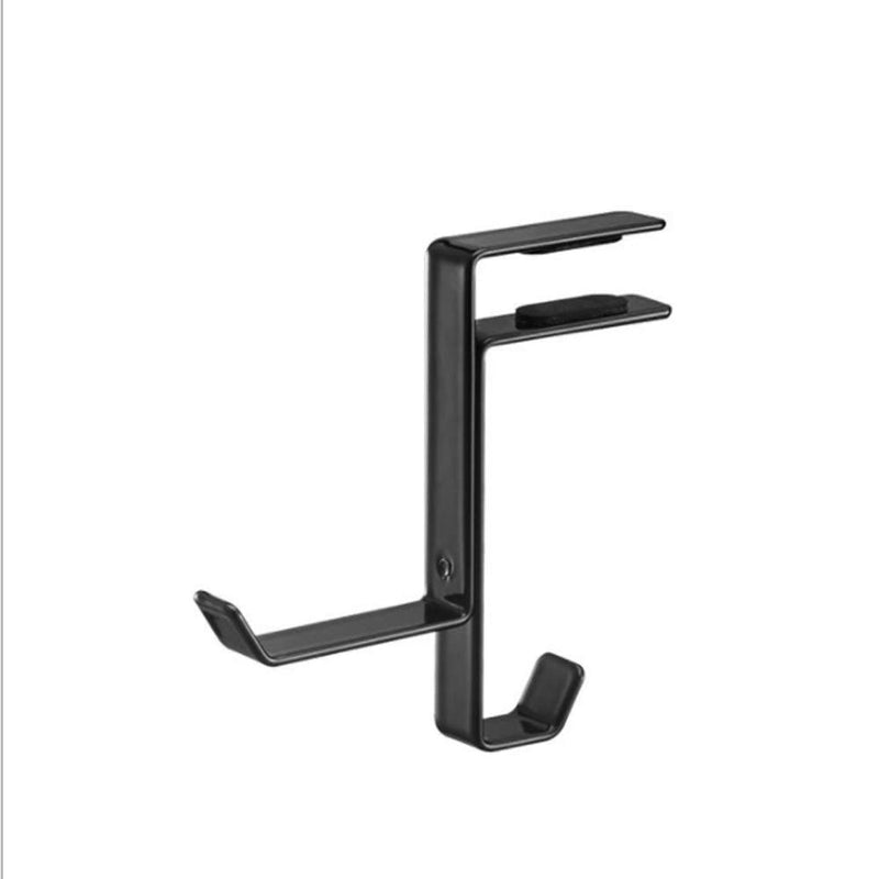 Headphone Hanger & Bag Hook, Universal Aluminum Metal Headphone Stand Holder for Bag and PC Gaming Headset & Bluetooth Wireless Headphone (Black) Black