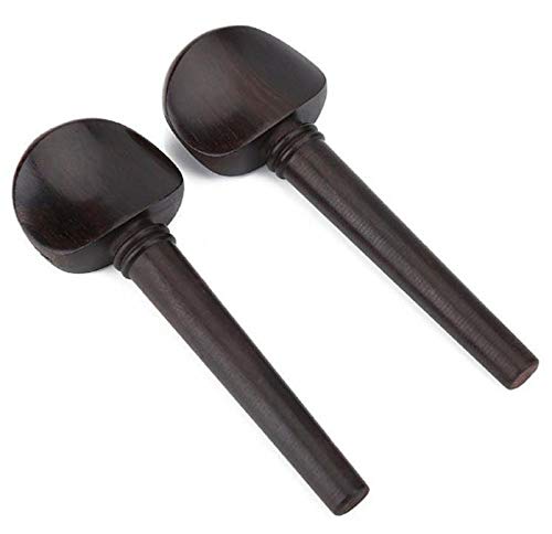 Jiayouy 5Pcs Ebony Wood Violin Fiddle Tuning Pegs Endpin Set for 4/4 Violin Replacement No Hole